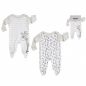 Preview: BOLEY Baby Stramplerset, Tiere, 2er-Pack, weiß-beige, Gr. 50-74